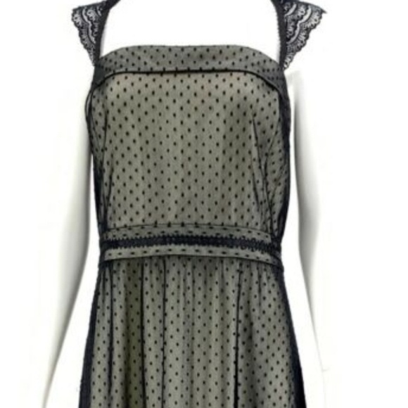 Black overlay with polkadots formal - Picture 1 of 3